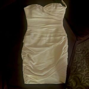 White strapless dress